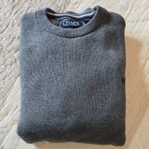 Chaps All Cotton Men's Charcoal Gray Crew Neck Sweater Size XL GUC